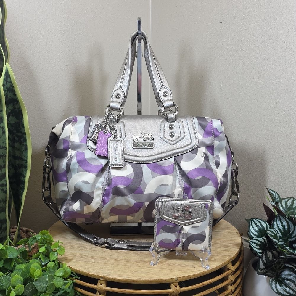 Coach Chain Link Op Art “C” Bag and Matching Wallet